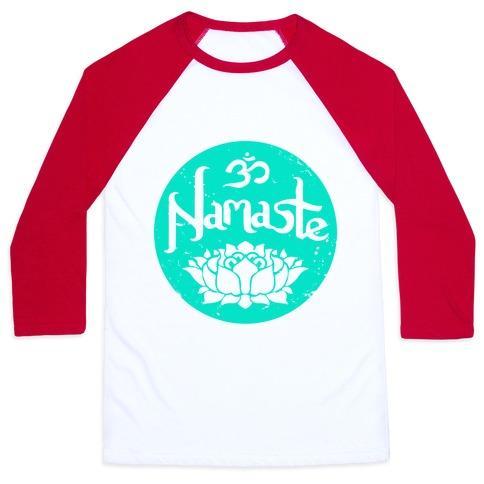 Virgin Teez  Baseball Tee Unisex Classic Baseball Tee / x-small / White/Red NAMASTE UNISEX CLASSIC BASEBALL TEE