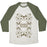 Virgin Teez  Baseball Tee Unisex Tri-Blend Baseball Tee / small / Oatmeal / Moss NAMASTE UNISEX TRI-BLEND BASEBALL TEE