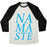 Virgin Teez  Baseball Tee Unisex Tri-Blend Baseball Tee / small / Oatmeal / Black NAMASTE UNISEX TRI-BLEND BASEBALL TEE