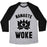 Virgin Teez  Baseball Tee Unisex Tri-Blend Baseball Tee / small / Athletic Gray / Black NAMASTE WOKE UNISEX TRI-BLEND BASEBALL TEE