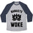 Virgin Teez  Baseball Tee Unisex Tri-Blend Baseball Tee / small / Athletic Gray / Navy NAMASTE WOKE UNISEX TRI-BLEND BASEBALL TEE