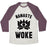 Virgin Teez  Baseball Tee Unisex Tri-Blend Baseball Tee / small / Oatmeal / Maroon NAMASTE WOKE UNISEX TRI-BLEND BASEBALL TEE