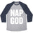 Virgin Teez  Baseball Tee Unisex Tri-Blend Baseball Tee / small / Athletic Gray / Navy NAP GOD UNISEX TRI-BLEND BASEBALL TEE