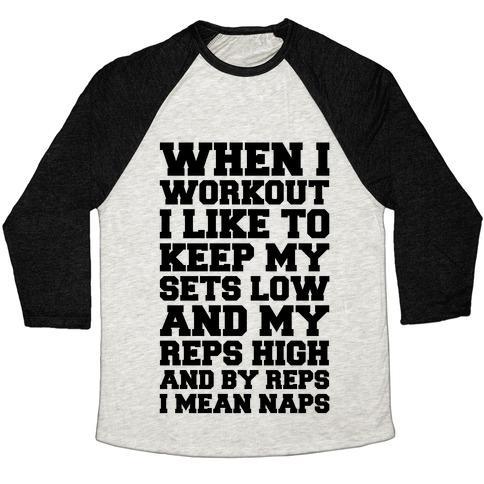 Virgin Teez  Baseball Tee Unisex Tri-Blend Baseball Tee / small / Oatmeal / Black NAP REPETITIONS UNISEX TRI-BLEND BASEBALL TEE