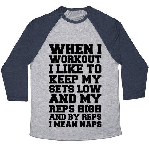 Virgin Teez  Baseball Tee Unisex Tri-Blend Baseball Tee / small / Athletic Gray / Navy NAP REPETITIONS UNISEX TRI-BLEND BASEBALL TEE