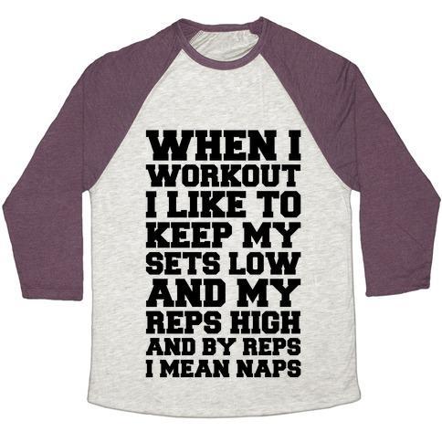 Virgin Teez  Baseball Tee Unisex Tri-Blend Baseball Tee / small / Oatmeal / Maroon NAP REPETITIONS UNISEX TRI-BLEND BASEBALL TEE