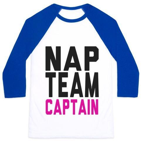 Virgin Teez  Baseball Tee Unisex Classic Baseball Tee / x-small / White/Blue NAP TEAM CAPTAIN (TANK) UNISEX CLASSIC BASEBALL TEE