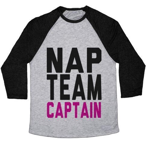 Virgin Teez  Baseball Tee Unisex Tri-Blend Baseball Tee / small / Athletic Gray / Black NAP TEAM CAPTAIN (TANK) UNISEX TRI-BLEND BASEBALL TEE