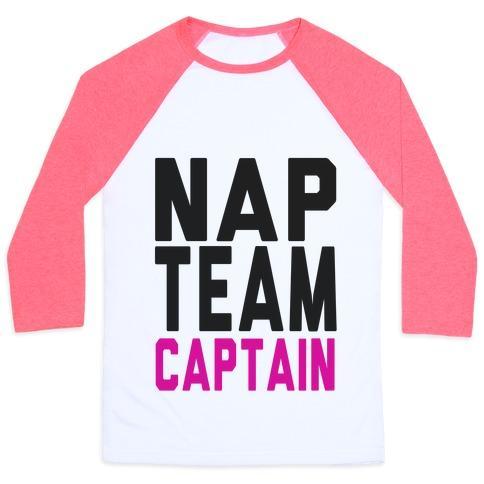 Virgin Teez  Baseball Tee Unisex Classic Baseball Tee / x-small / White/Neon Pink NAP TEAM CAPTAIN UNISEX CLASSIC BASEBALL TEE