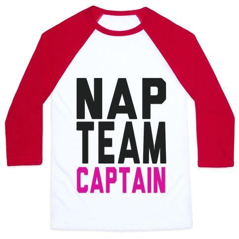 Virgin Teez  Baseball Tee Unisex Classic Baseball Tee / x-small / White/Red NAP TEAM CAPTAIN UNISEX CLASSIC BASEBALL TEE