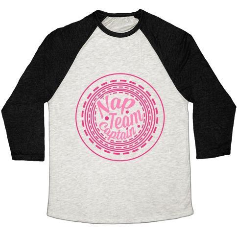 Virgin Teez  Baseball Tee Unisex Tri-Blend Baseball Tee / small / Oatmeal / Black NAP TEAM CAPTAIN UNISEX TRI-BLEND BASEBALL TEE