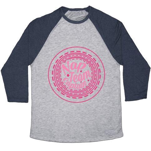 Virgin Teez  Baseball Tee Unisex Tri-Blend Baseball Tee / small / Athletic Gray / Navy NAP TEAM CAPTAIN UNISEX TRI-BLEND BASEBALL TEE