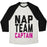 Virgin Teez  Baseball Tee Unisex Tri-Blend Baseball Tee / small / Oatmeal / Black NAP TEAM CAPTAIN UNISEX TRI-BLEND BASEBALL TEE