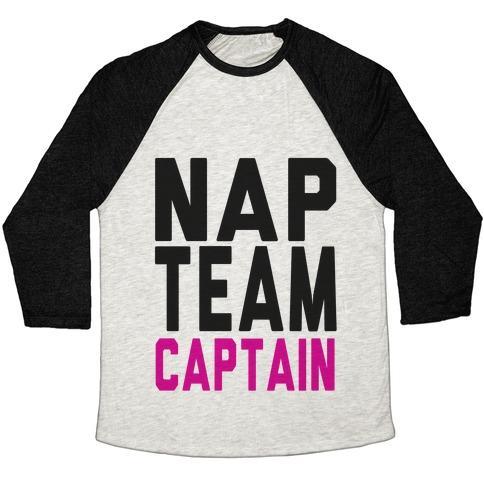 Virgin Teez  Baseball Tee Unisex Tri-Blend Baseball Tee / small / Oatmeal / Black NAP TEAM CAPTAIN UNISEX TRI-BLEND BASEBALL TEE