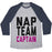 Virgin Teez  Baseball Tee Unisex Tri-Blend Baseball Tee / small / Athletic Gray / Navy NAP TEAM CAPTAIN UNISEX TRI-BLEND BASEBALL TEE