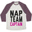 Virgin Teez  Baseball Tee Unisex Tri-Blend Baseball Tee / small / Oatmeal / Maroon NAP TEAM CAPTAIN UNISEX TRI-BLEND BASEBALL TEE