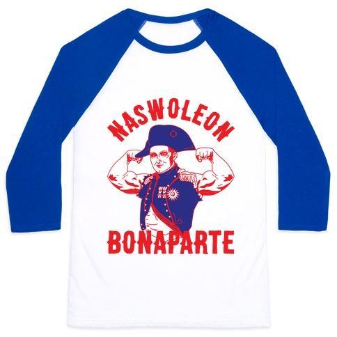 Virgin Teez  Baseball Tee Unisex Classic Baseball Tee / x-small / White/Blue NASWOLEON BONAPARTE UNISEX CLASSIC BASEBALL TEE