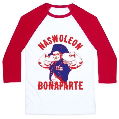 Virgin Teez  Baseball Tee Unisex Classic Baseball Tee / x-small / White/Red NASWOLEON BONAPARTE UNISEX CLASSIC BASEBALL TEE