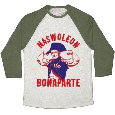 Virgin Teez  Baseball Tee Unisex Tri-Blend Baseball Tee / small / Oatmeal / Moss NASWOLEON BONAPARTE UNISEX TRI-BLEND BASEBALL TEE