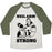 Virgin Teez  Baseball Tee Unisex Tri-Blend Baseball Tee / small / Oatmeal / Moss NEIL ARM-STRONG LIFTING UNISEX TRI-BLEND BASEBALL TEE