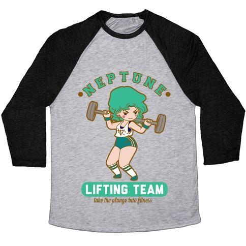 Virgin Teez  Baseball Tee Unisex Tri-Blend Baseball Tee / small / Athletic Gray / Black NEPTUNE LIFTING TEAM UNISEX TRI-BLEND BASEBALL TEE