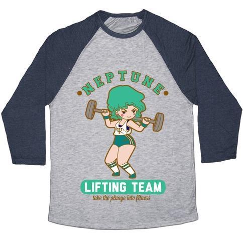 Virgin Teez  Baseball Tee Unisex Tri-Blend Baseball Tee / small / Athletic Gray / Navy NEPTUNE LIFTING TEAM UNISEX TRI-BLEND BASEBALL TEE