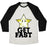 Virgin Teez  Baseball Tee Unisex Tri-Blend Baseball Tee / small / Oatmeal / Black NERD RUN UNISEX TRI-BLEND BASEBALL TEE