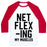 Virgin Teez  Baseball Tee Unisex Classic Baseball Tee / x-small / White/Red NETFLEXING MY MUSCLES UNISEX CLASSIC BASEBALL TEE