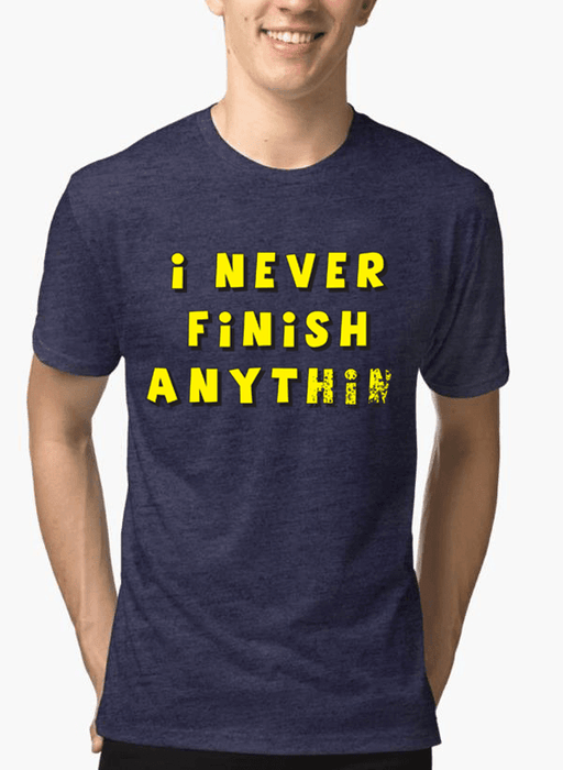 Virgin Teez T-shirt SMALL / Navy Never Finish Half Sleeves Melange T-shirt