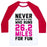 Virgin Teez  Baseball Tee Unisex Classic Baseball Tee / x-small / White/Red NEVER MESS WITH A GIRL WHO RUNS 26.2 MILES FOR FUN UNISEX CLASSIC BASEBALL TEE