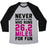Virgin Teez  Baseball Tee Unisex Tri-Blend Baseball Tee / small / Athletic Gray / Black NEVER MESS WITH A GIRL WHO RUNS 26.2 MILES FOR FUN UNISEX TRI-BLEND BASEBALL TEE
