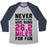Virgin Teez  Baseball Tee Unisex Tri-Blend Baseball Tee / small / Athletic Gray / Navy NEVER MESS WITH A GIRL WHO RUNS 26.2 MILES FOR FUN UNISEX TRI-BLEND BASEBALL TEE