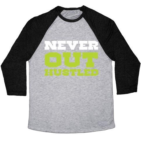Virgin Teez  Baseball Tee Unisex Tri-Blend Baseball Tee / small / Athletic Gray / Black NEVER OUT HUSTLED UNISEX TRI-BLEND BASEBALL TEE