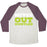 Virgin Teez  Baseball Tee Unisex Tri-Blend Baseball Tee / small / Oatmeal / Maroon NEVER OUT HUSTLED UNISEX TRI-BLEND BASEBALL TEE