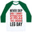 Virgin Teez  Baseball Tee Unisex Classic Baseball Tee / x-small / White/Dark Green NEVER SKIP AND I CANNOT STRESS THIS ENOUGH LEG DAY UNISEX CLASSIC BASEBALL TEE