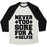 Virgin Teez  Baseball Tee Unisex Tri-Blend Baseball Tee / small / Oatmeal / Black NEVER TOO SORE FOR A SELFIE UNISEX TRI-BLEND BASEBALL TEE