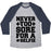 Virgin Teez  Baseball Tee Unisex Tri-Blend Baseball Tee / small / Athletic Gray / Navy NEVER TOO SORE FOR A SELFIE UNISEX TRI-BLEND BASEBALL TEE