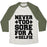 Virgin Teez  Baseball Tee Unisex Tri-Blend Baseball Tee / small / Oatmeal / Moss NEVER TOO SORE FOR A SELFIE UNISEX TRI-BLEND BASEBALL TEE