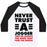 Virgin Teez  Baseball Tee Unisex Classic Baseball Tee / x-small / White/Black NEVER TRUST A JOGGER UNISEX CLASSIC BASEBALL TEE