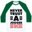 Virgin Teez  Baseball Tee Unisex Classic Baseball Tee / x-small / White/Dark Green NEVER TRUST A JOGGER UNISEX CLASSIC BASEBALL TEE
