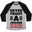 Virgin Teez  Baseball Tee Unisex Tri-Blend Baseball Tee / small / Athletic Gray / Black NEVER TRUST A JOGGER UNISEX TRI-BLEND BASEBALL TEE