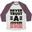 Virgin Teez  Baseball Tee Unisex Tri-Blend Baseball Tee / small / Oatmeal / Maroon NEVER TRUST A JOGGER UNISEX TRI-BLEND BASEBALL TEE