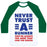 Virgin Teez  Baseball Tee Unisex Classic Baseball Tee / x-small / White/Dark Green NEVER TRUST A RUNNER UNISEX CLASSIC BASEBALL TEE