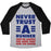 Virgin Teez  Baseball Tee Unisex Tri-Blend Baseball Tee / small / Athletic Gray / Black NEVER TRUST A RUNNER UNISEX TRI-BLEND BASEBALL TEE