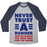 Virgin Teez  Baseball Tee Unisex Tri-Blend Baseball Tee / small / Athletic Gray / Navy NEVER TRUST A RUNNER UNISEX TRI-BLEND BASEBALL TEE