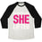 Virgin Teez  Baseball Tee Unisex Tri-Blend Baseball Tee / small / Oatmeal / Black NEVERTHELESS SHE LIFTED PARODY UNISEX TRI-BLEND BASEBALL TEE