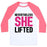 Virgin Teez  Baseball Tee Unisex Classic Baseball Tee / x-small / White/Neon Pink NEVERTHELESS SHE LIFTED PARODY WHITE PRINT UNISEX CLASSIC BASEBALL TEE