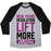 Virgin Teez  Baseball Tee Unisex Tri-Blend Baseball Tee / small / Athletic Gray / Black NEW YEARS RESOLUTION: LIFT MORE (ICE CREAM TO MY MOUTH) UNISEX TRI-BLEND BASEBALL TEE