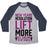 Virgin Teez  Baseball Tee Unisex Tri-Blend Baseball Tee / small / Athletic Gray / Navy NEW YEARS RESOLUTION: LIFT MORE (ICE CREAM TO MY MOUTH) UNISEX TRI-BLEND BASEBALL TEE
