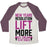 Virgin Teez  Baseball Tee Unisex Tri-Blend Baseball Tee / small / Oatmeal / Maroon NEW YEARS RESOLUTION: LIFT MORE (ICE CREAM TO MY MOUTH) UNISEX TRI-BLEND BASEBALL TEE